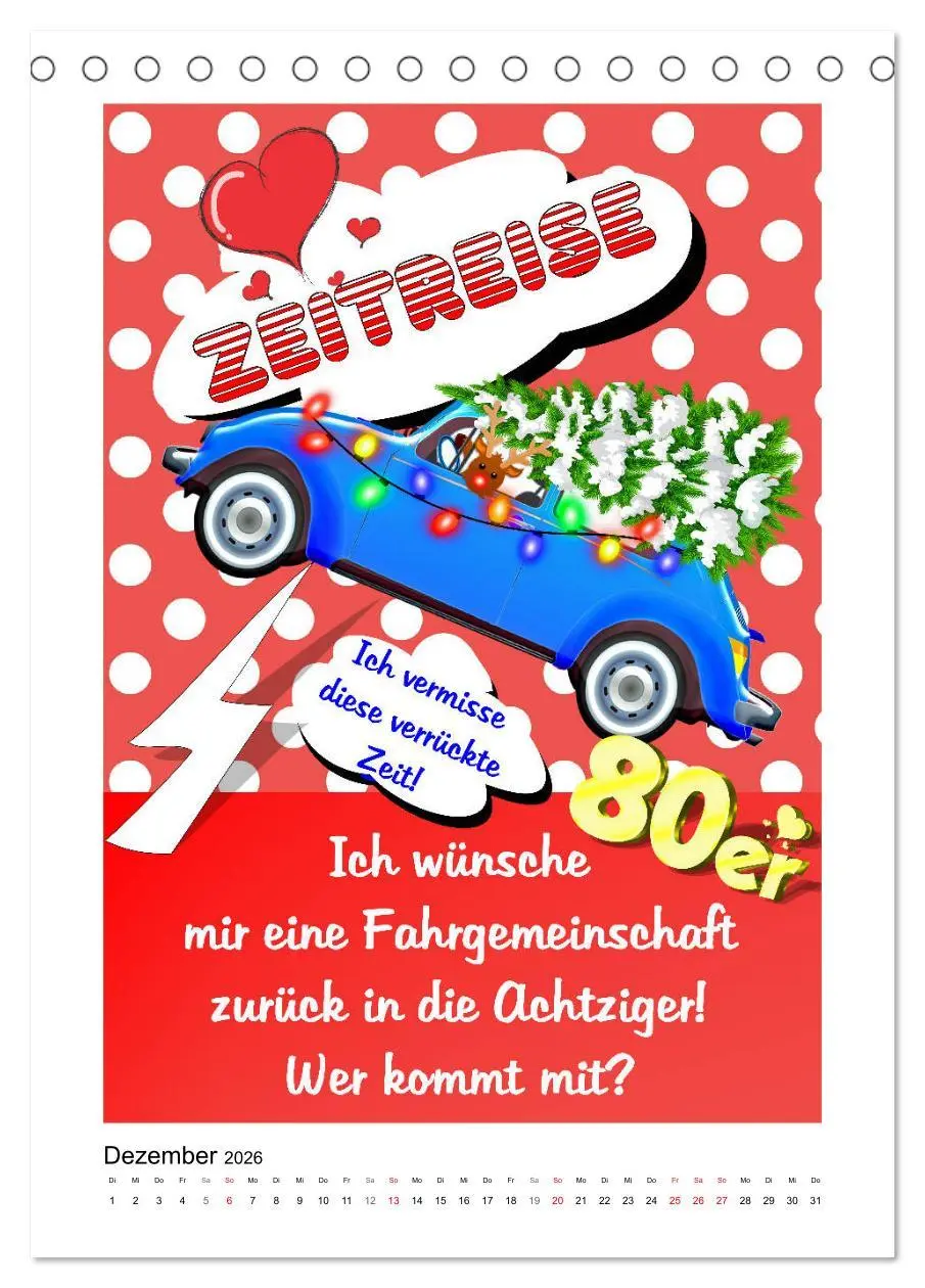 Bild: 9783516377941 | Die coolen 80er. Schön war die Zeit! (Tischkalender 2026 DIN A5...