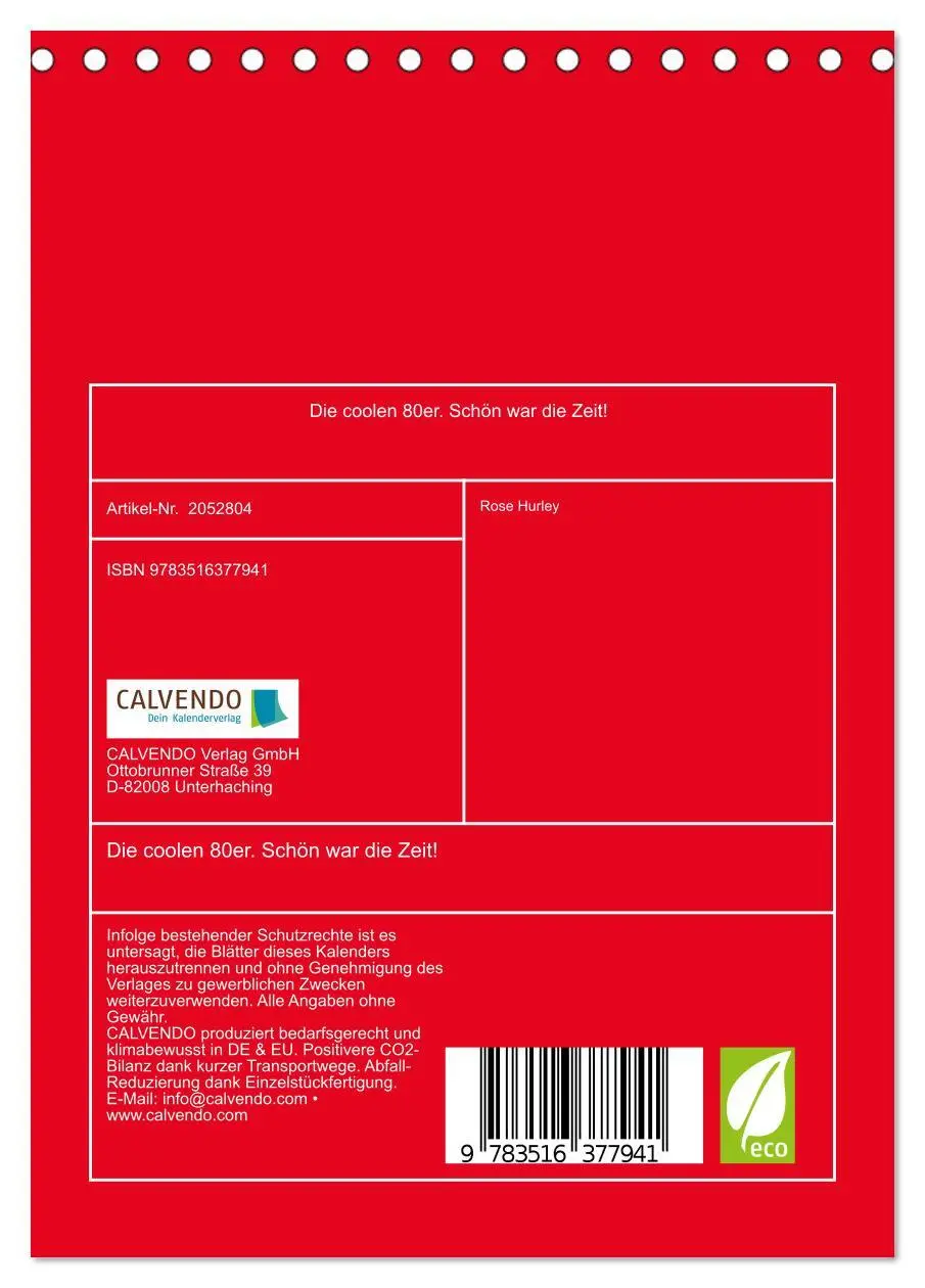 Bild: 9783516377941 | Die coolen 80er. Schön war die Zeit! (Tischkalender 2026 DIN A5...