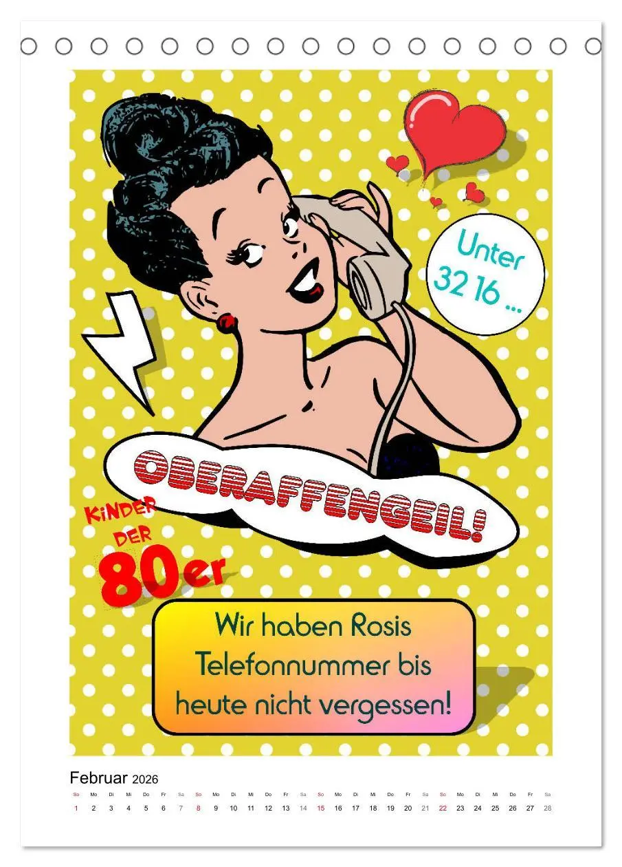 Bild: 9783516377941 | Die coolen 80er. Schön war die Zeit! (Tischkalender 2026 DIN A5...