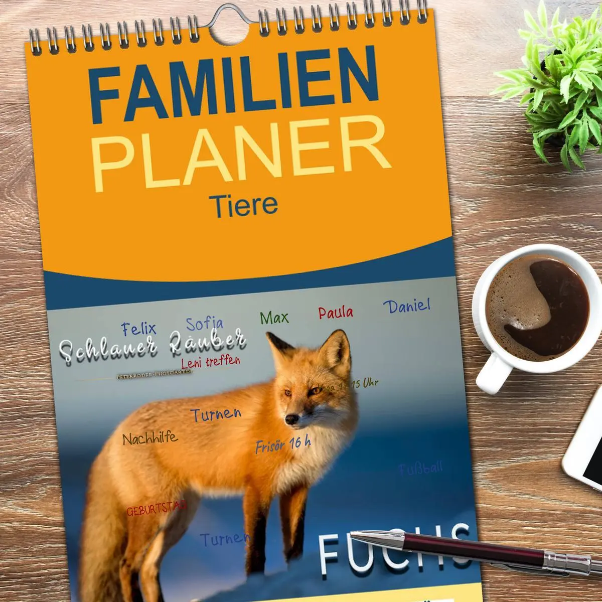Bild: 9783516517941 | Familienplaner 2026 - Fuchs - schlauer Räuber mit 5 Spalten...