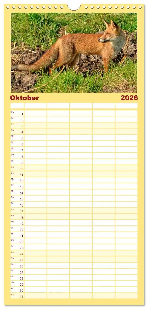 Bild: 9783516517941 | Familienplaner 2026 - Fuchs - schlauer Räuber mit 5 Spalten...