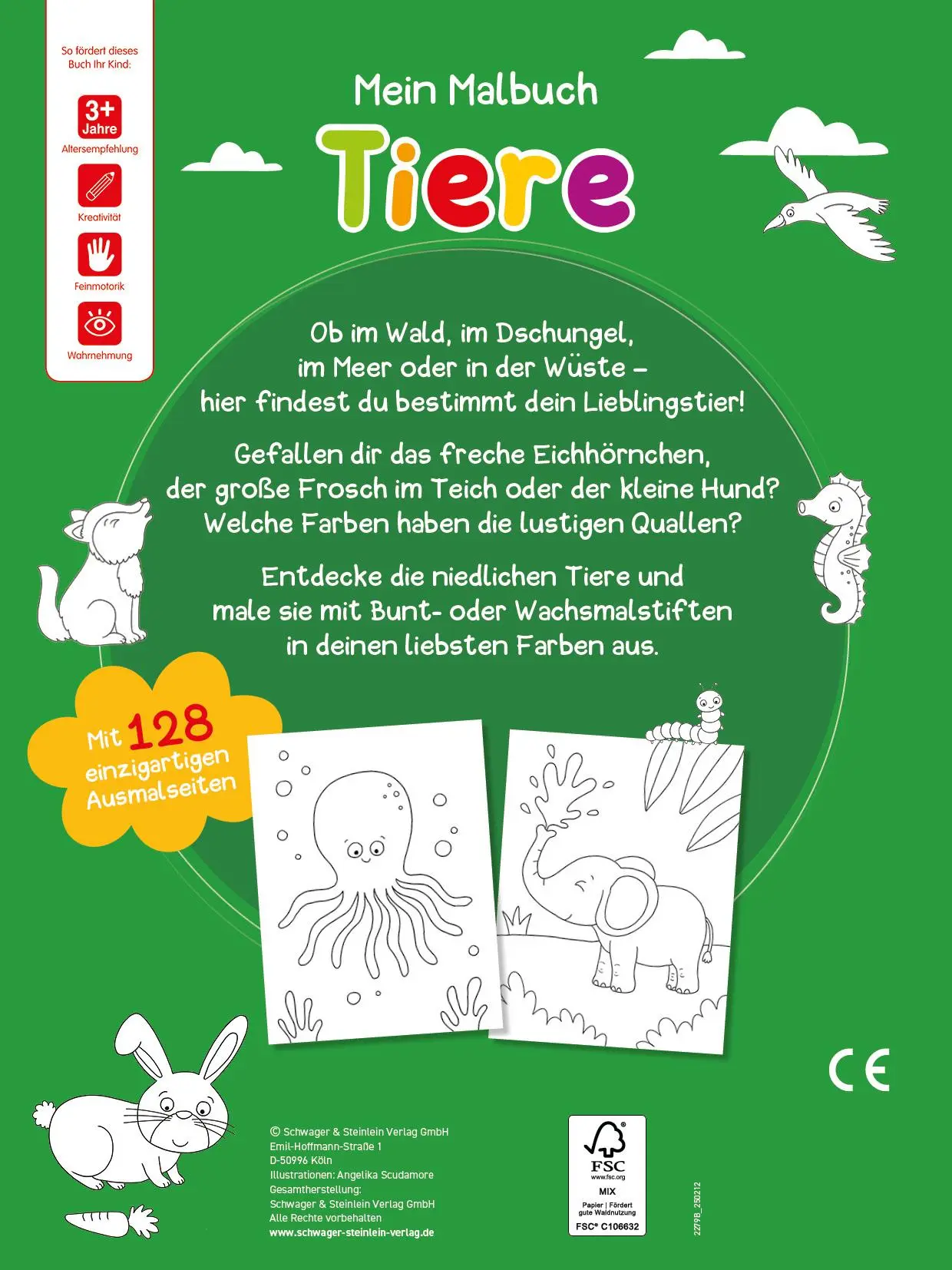 Rückseite: 9783849947941 | Mein Malbuch Tiere I Ab 3 Jahren | Schwager &amp; Steinlein Verlag | Buch