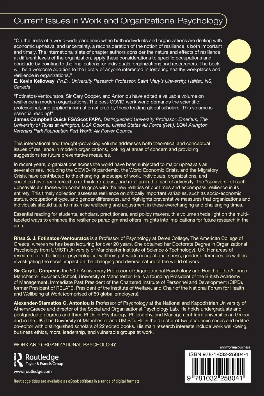 Rückseite: 9781032258041 | Resilience in Modern Day Organizations | Fotinatos-Ventouratos (u. a.)