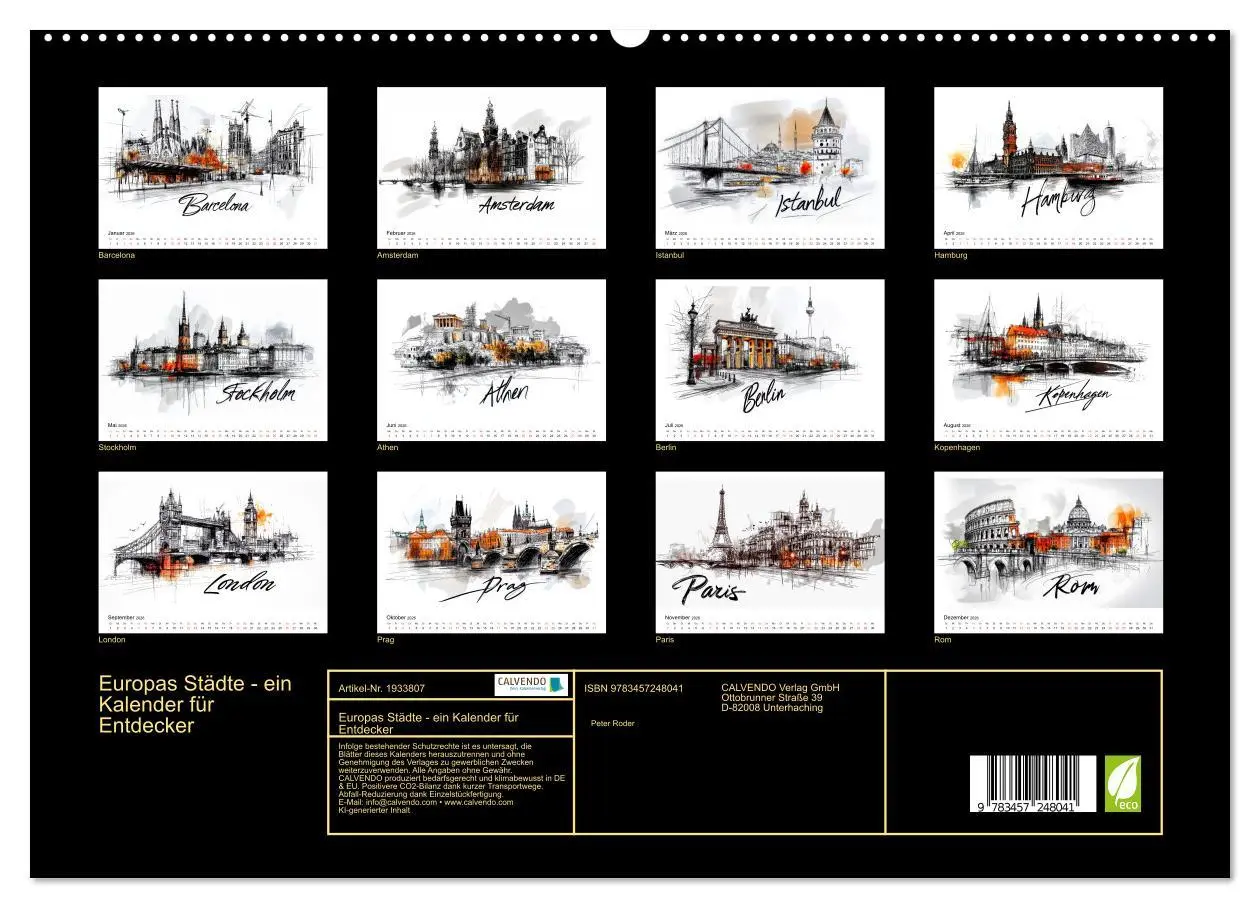 Bild: 9783457248041 | Europas Städte - ein Kalender für Entdecker (hochwertiger Premium...