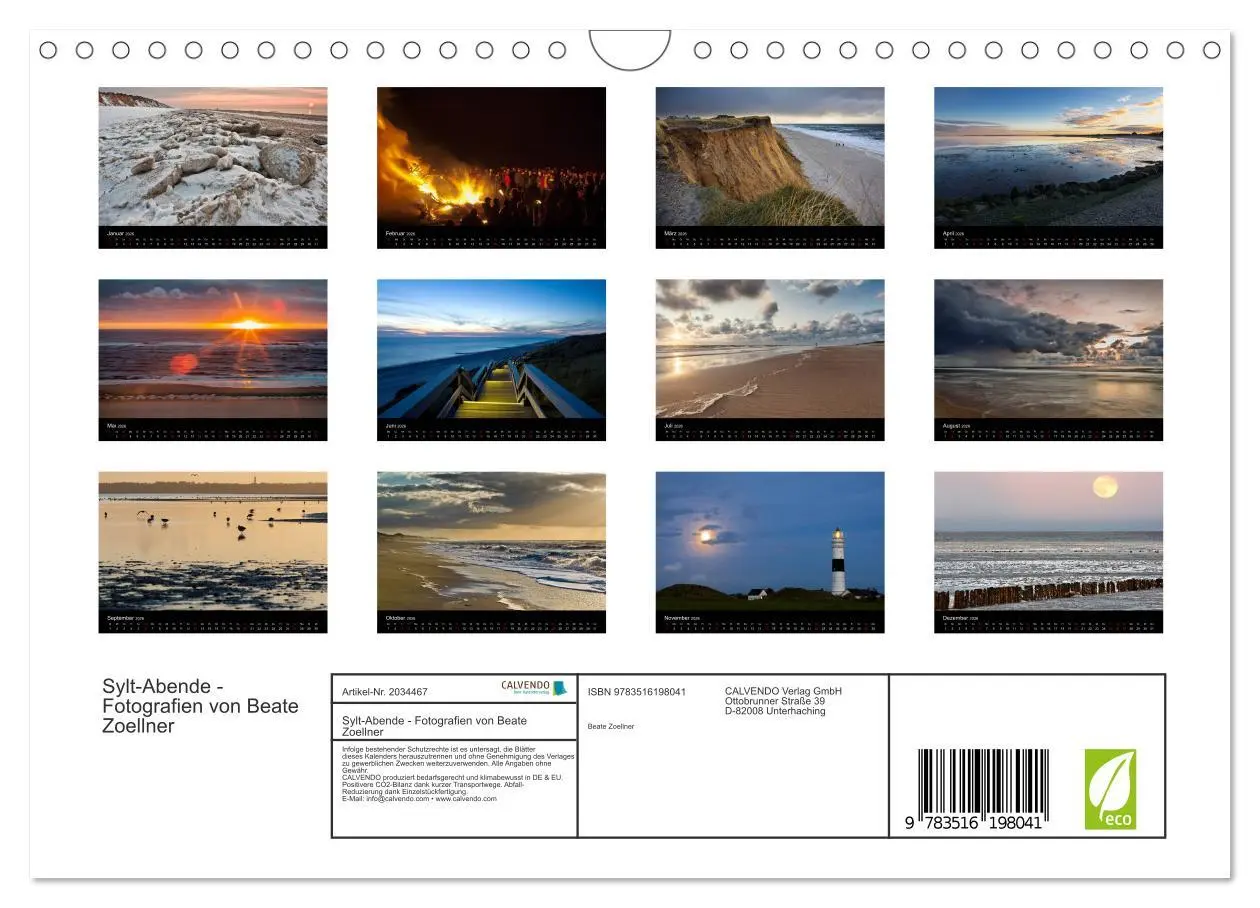 Bild: 9783516198041 | Sylt-Abende - Fotografien von Beate Zoellner (Wandkalender 2026 DIN...