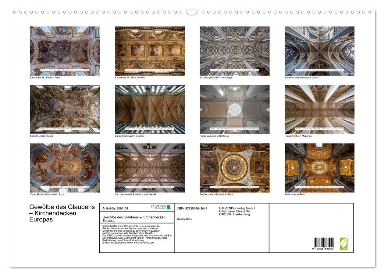 Bild: 9783516648041 | Gewölbe des Glaubens - Kirchendecken Europas (Wandkalender 2026 DIN...