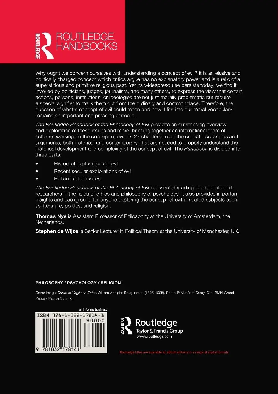Rückseite: 9781032178141 | The Routledge Handbook of the Philosophy of Evil | Thomas Nys (u. a.)