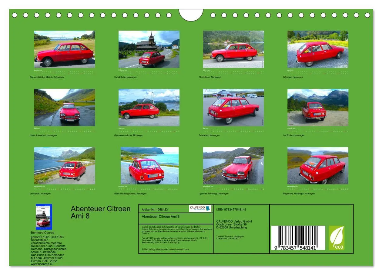 Bild: 9783457548141 | Abenteuer Citroen Ami 8 (Wandkalender 2026 DIN A4 quer), CALVENDO...