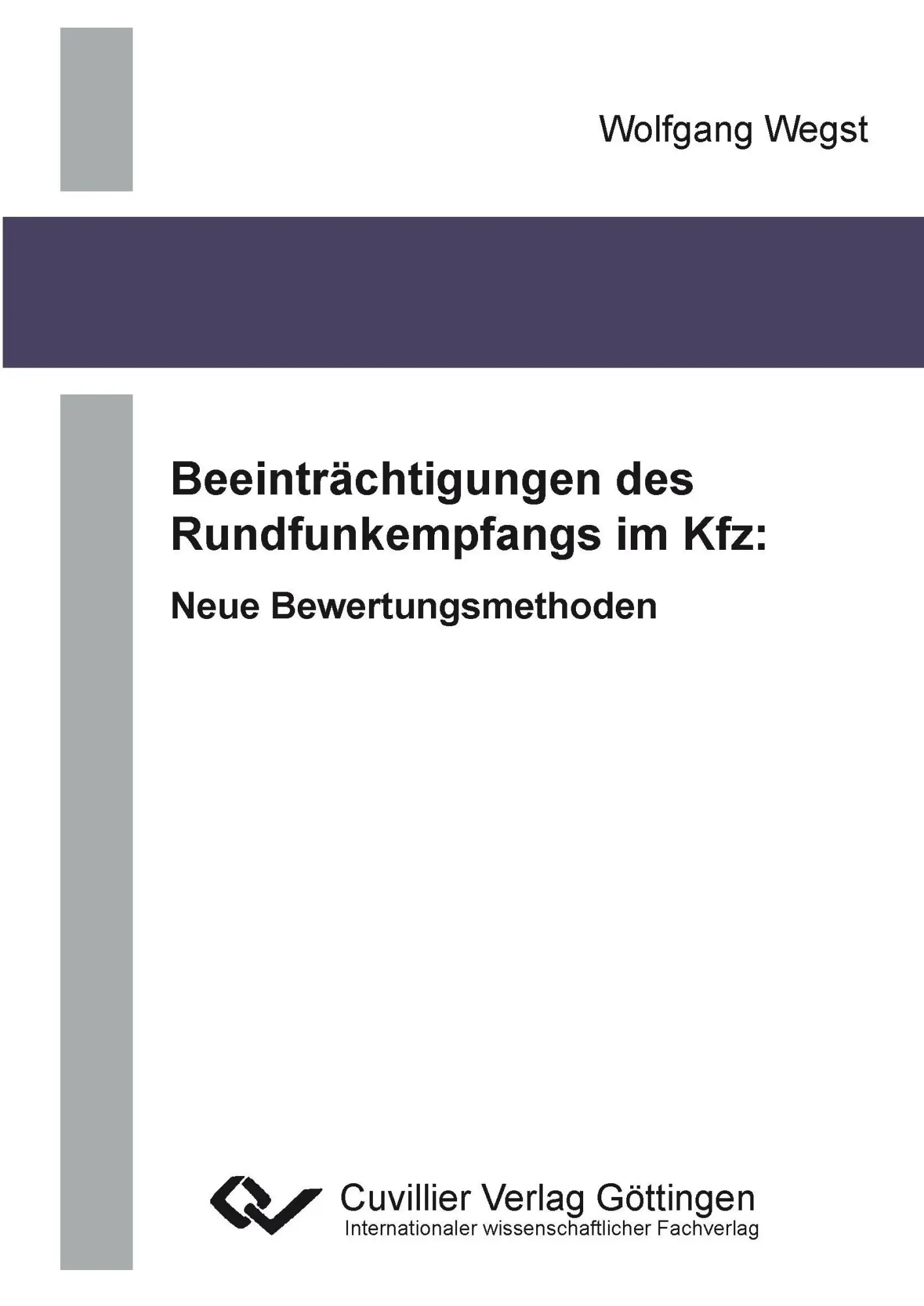 Cover: 9783869558141 | Beeinträchtigungen des Rundfunkempfangs im Kfz: Neue...