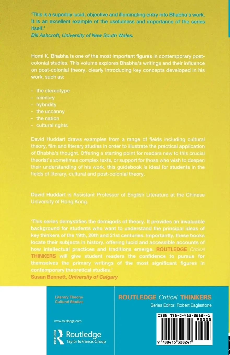 Rückseite: 9780415328241 | Homi K. Bhabha | David Huddart | Taschenbuch | Englisch | 2005