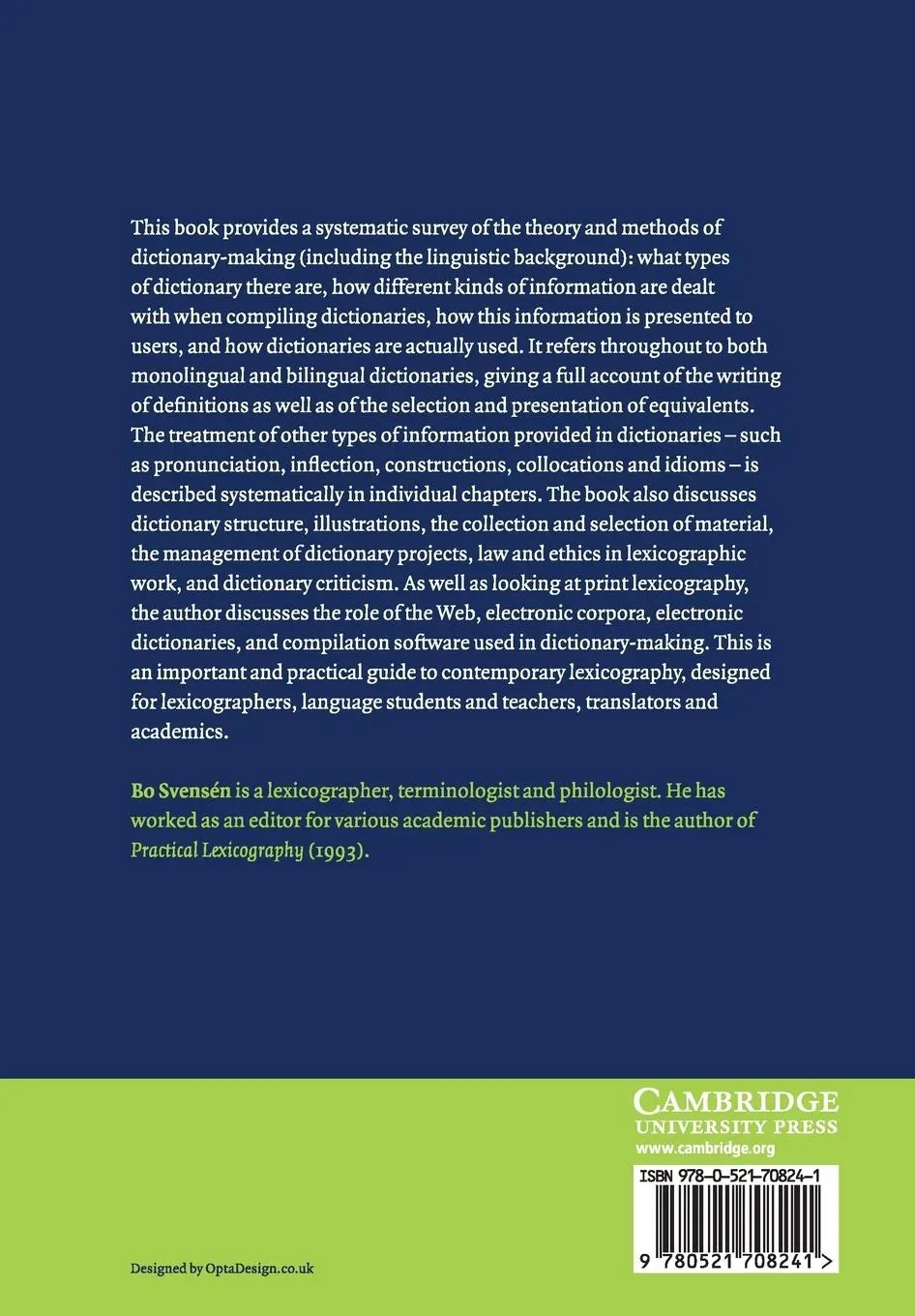 Rückseite: 9780521708241 | A Handbook of Lexicography | Bo Svensén | Taschenbuch | Englisch