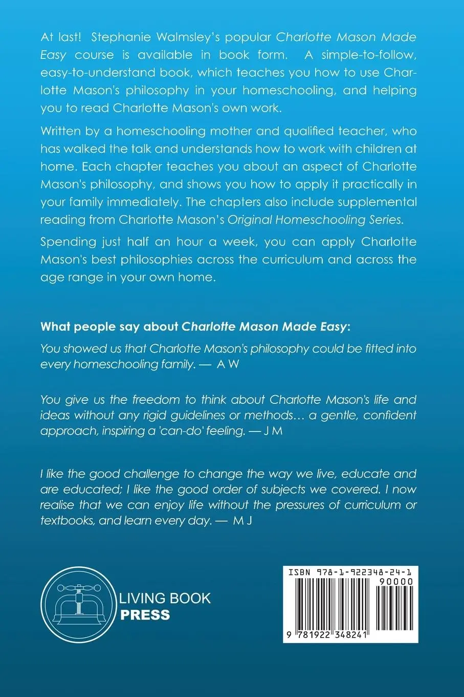 Rückseite: 9781922348241 | Charlotte Mason Made Easy | Stephanie Walmsley | Taschenbuch | 2020