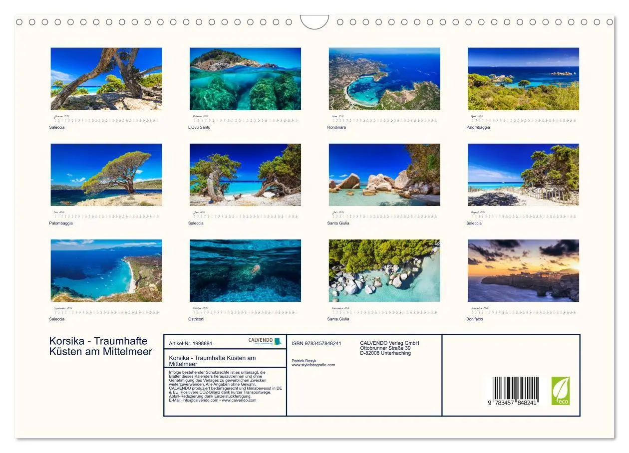 Bild: 9783457848241 | Korsika - Traumhafte Küsten am Mittelmeer (Wandkalender 2026 DIN A3...