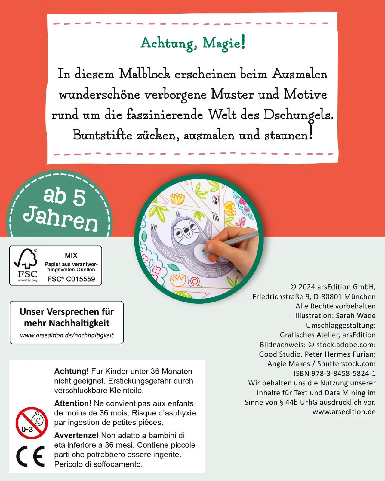 Rückseite: 9783845858241 | Zauberbilder Minis - Dschungel | Sarah Wade | Taschenbuch | Softcover