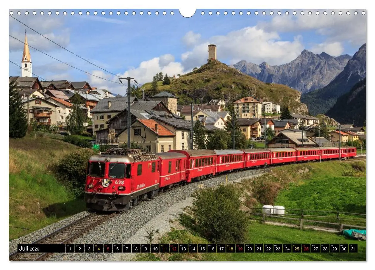 Bild: 9783516238341 | Rhätische Bahn 2026 (Wandkalender 2026 DIN A3 quer), CALVENDO...