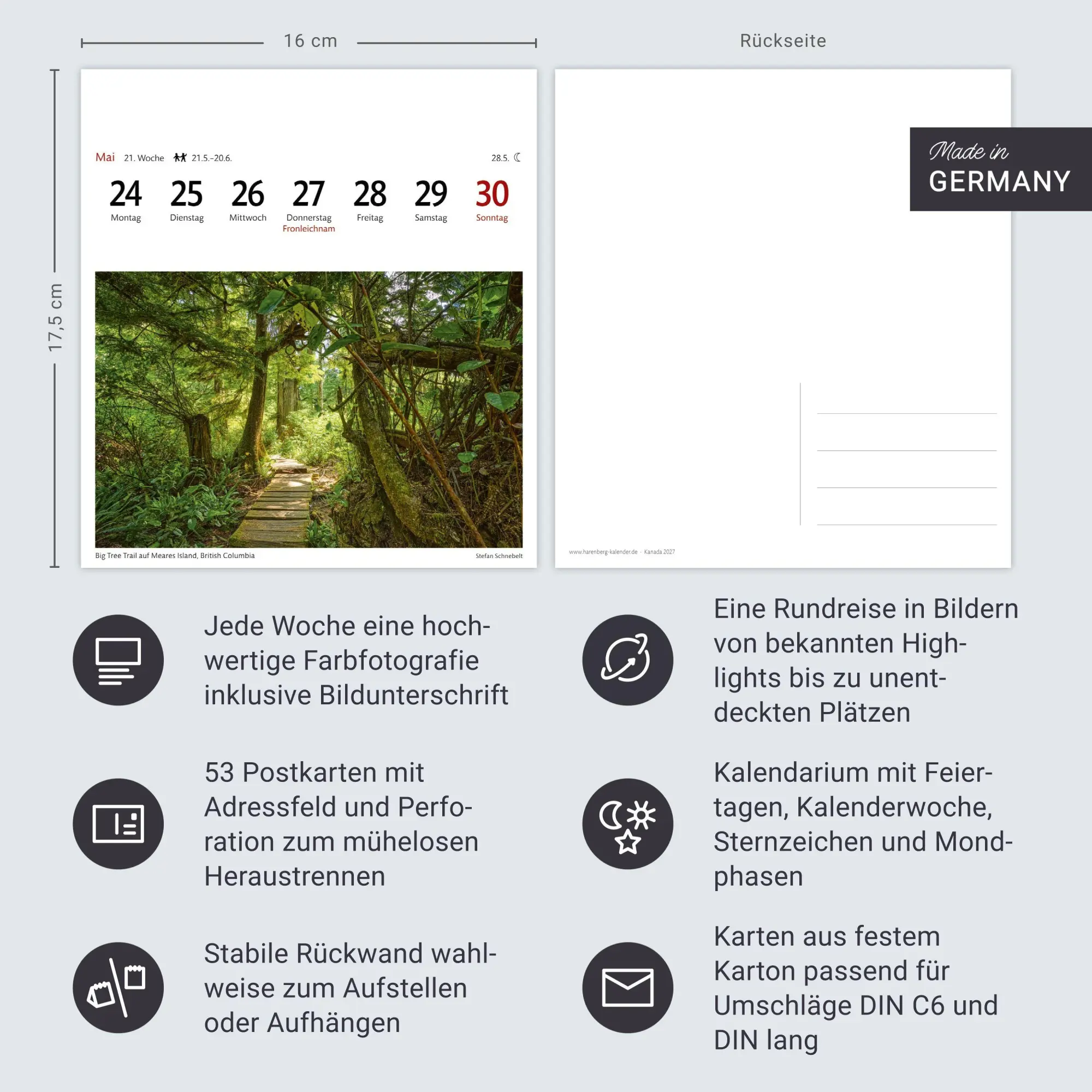 Bild: 9783840038341 | Kanada Sehnsuchtskalender 2027 - Wochenkalender mit 53 Postkarten