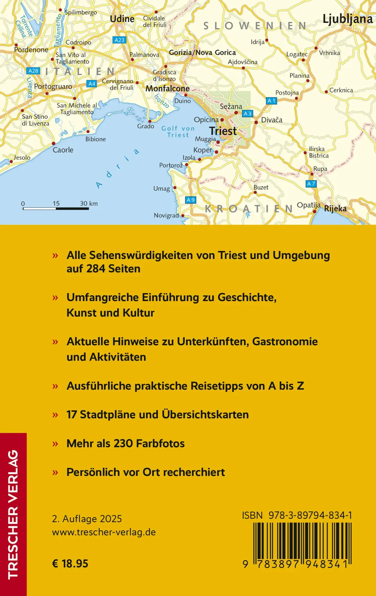 Rückseite: 9783897948341 | TRESCHER Reiseführer Triest | Matthias Jacob | Taschenbuch | 284 S.