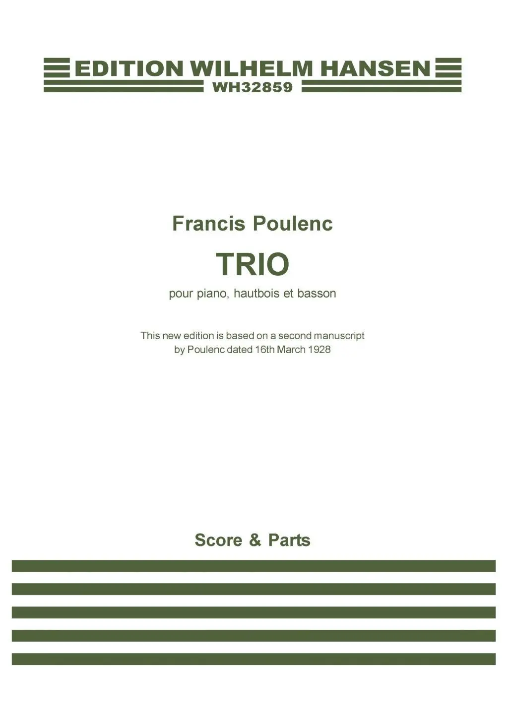 Cover: 9788759838341 | Trio for Piano, Oboe and Bassoon | Revised Version - Score and Parts