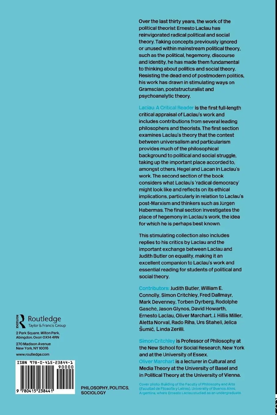 Rückseite: 9780415238441 | Laclau | A Critical Reader | Simon Critchley (u. a.) | Taschenbuch