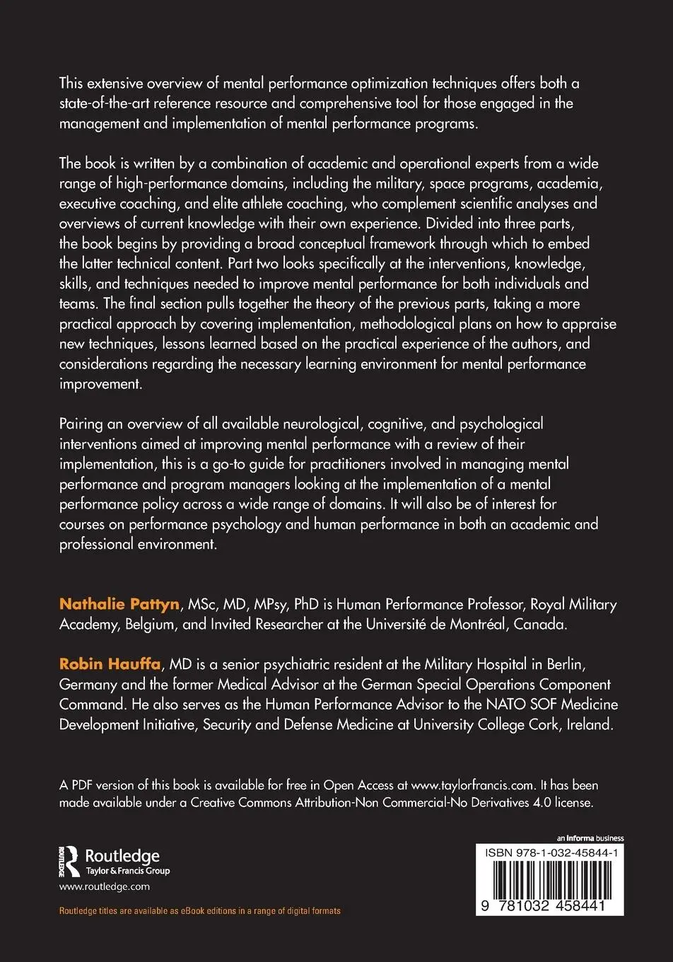 Rückseite: 9781032458441 | Handbook of Mental Performance | Lessons from High Performance Domains