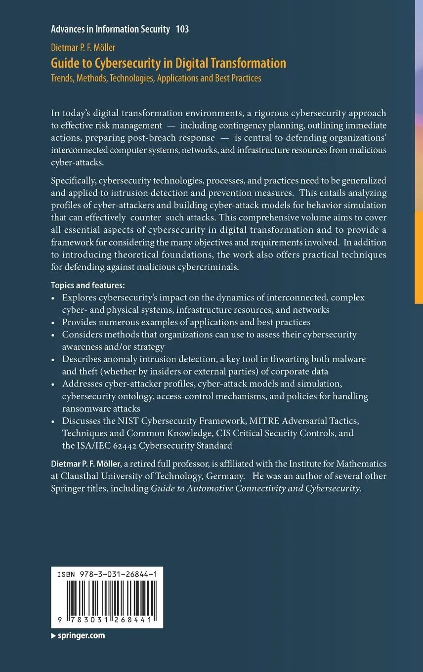 Rückseite: 9783031268441 | Guide to Cybersecurity in Digital Transformation | Möller | Buch