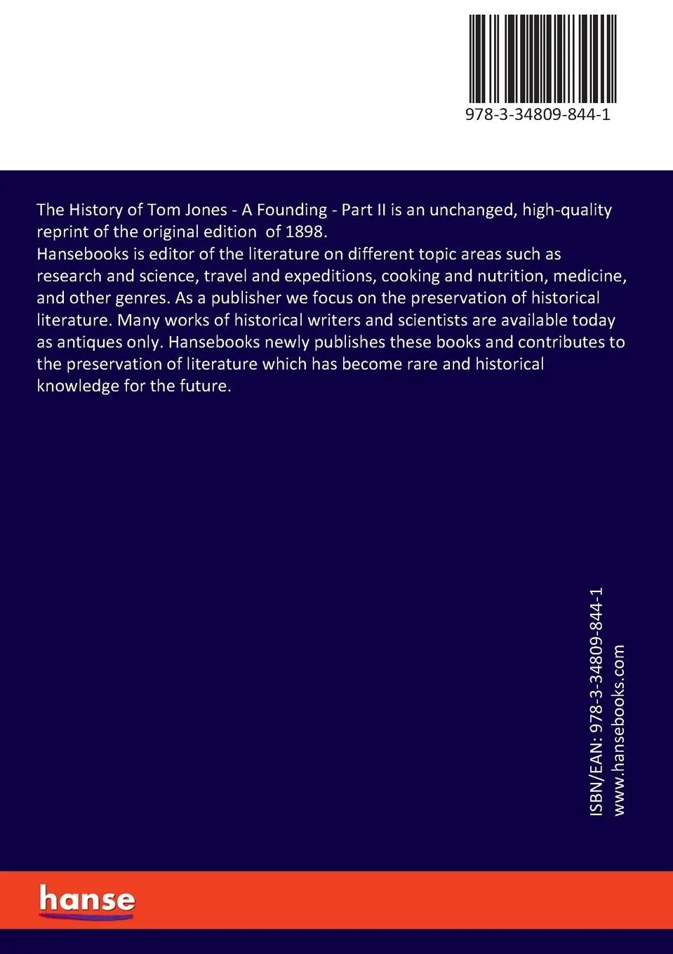Rückseite: 9783348098441 | The History of Tom Jones | A Founding - Part II | Henry Fielding