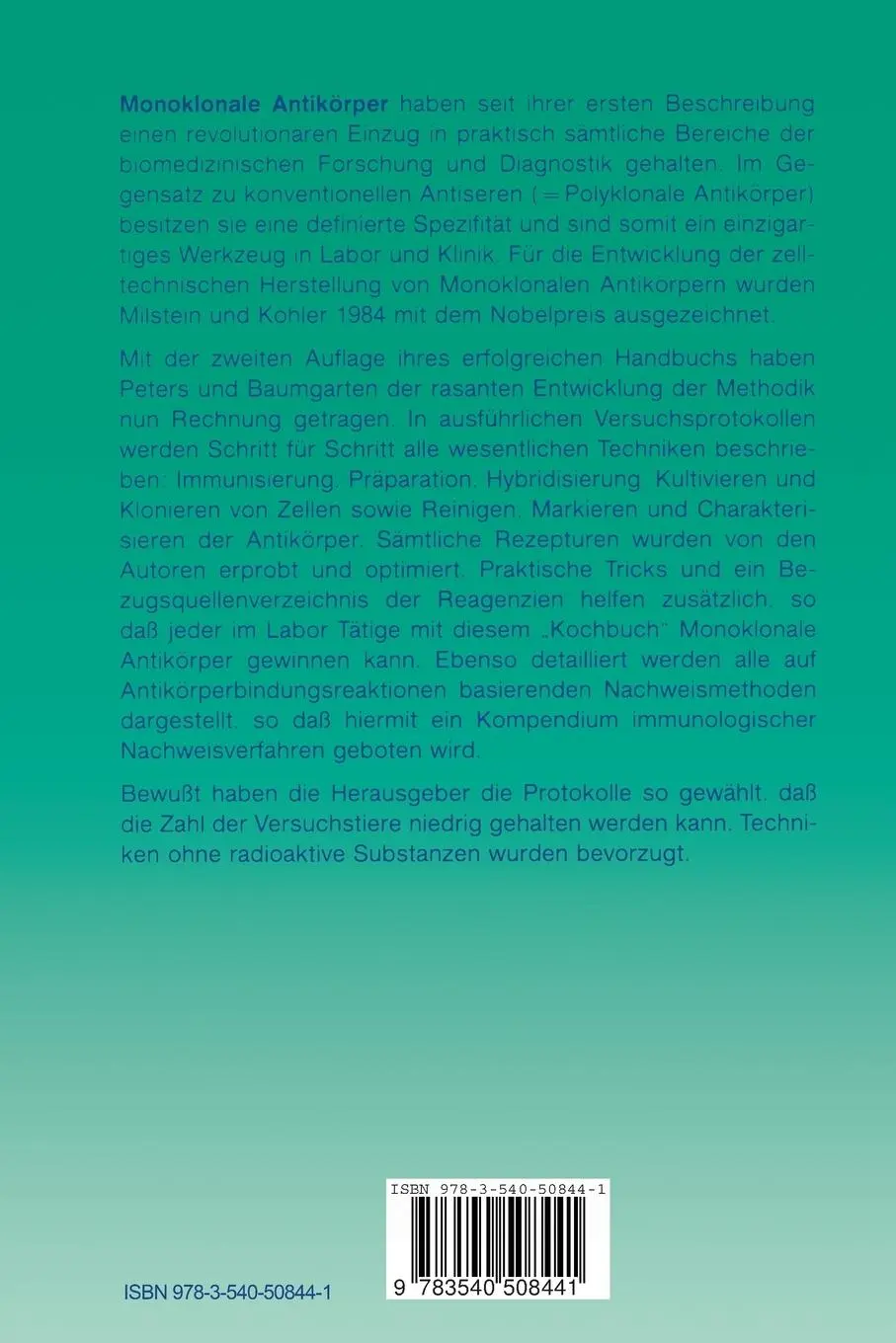 Rückseite: 9783540508441 | Monoklonale Antikörper | Herstellung und Charakterisierung | Buch