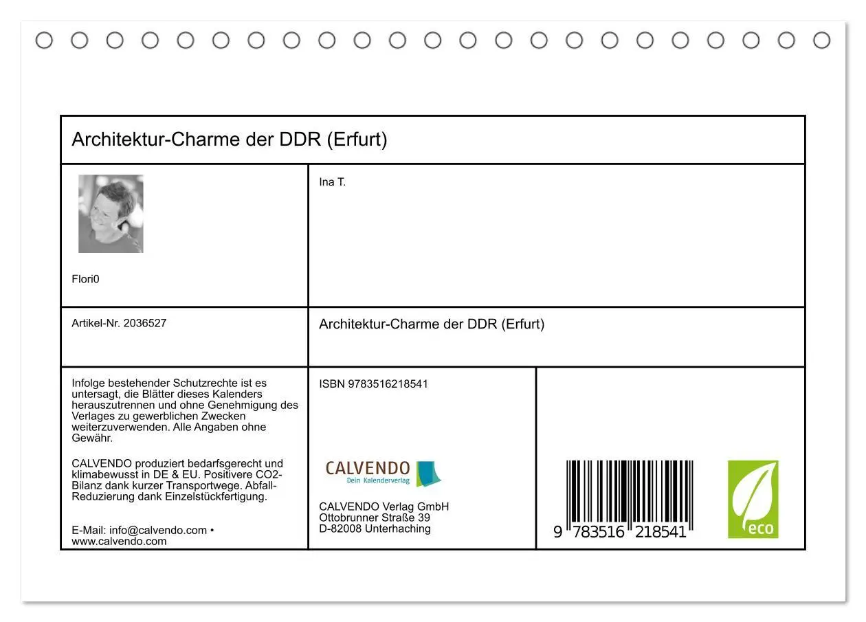 Bild: 9783516218541 | Architektur-Charme der DDR (Erfurt) (Tischkalender 2026 DIN A5...