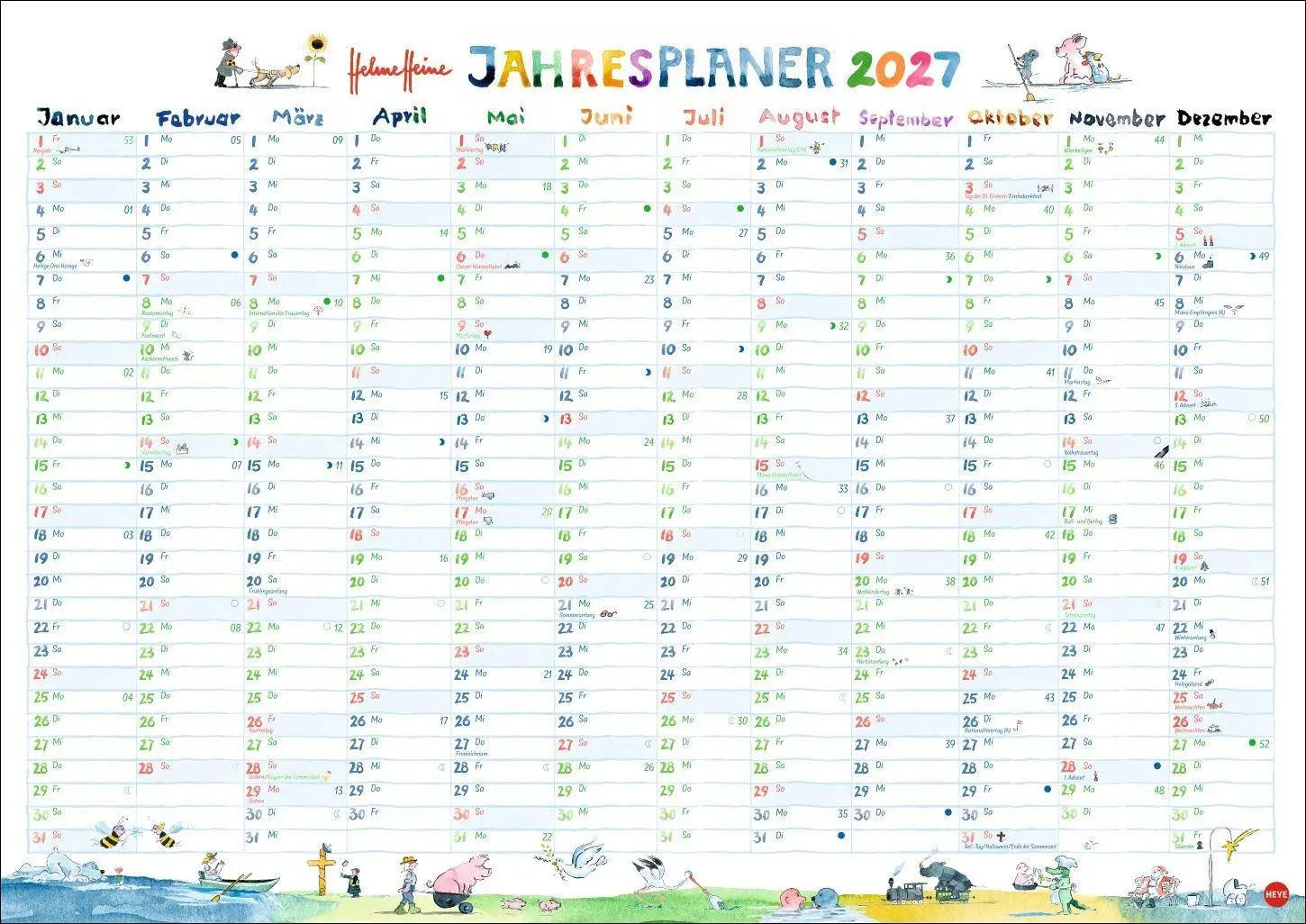 Cover: 9783756418541 | Helme Heine: Tafelkalender A3 2027 | Helme Heine | Kalender | 1 S.