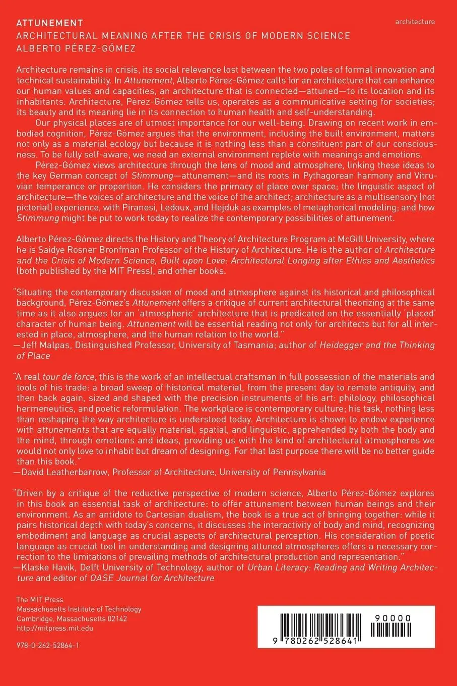 Rückseite: 9780262528641 | Attunement | Architectural Meaning after the Crisis of Modern Science
