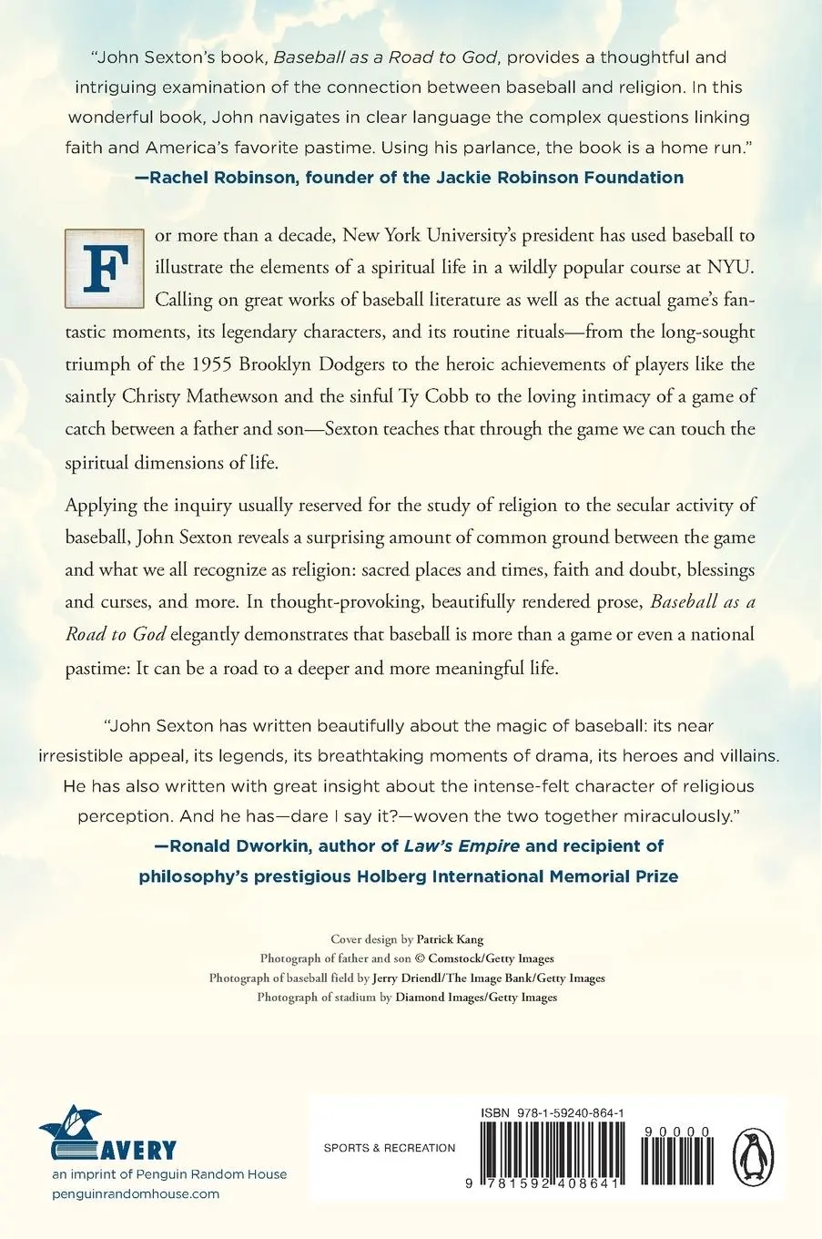 Rückseite: 9781592408641 | Baseball as a Road to God | Seeing Beyond the Game | Sexton (u. a.)