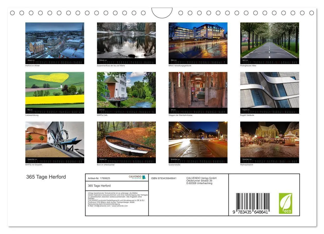 Bild: 9783435648641 | 365 Tage Herford (Wandkalender 2025 DIN A4 quer), CALVENDO...