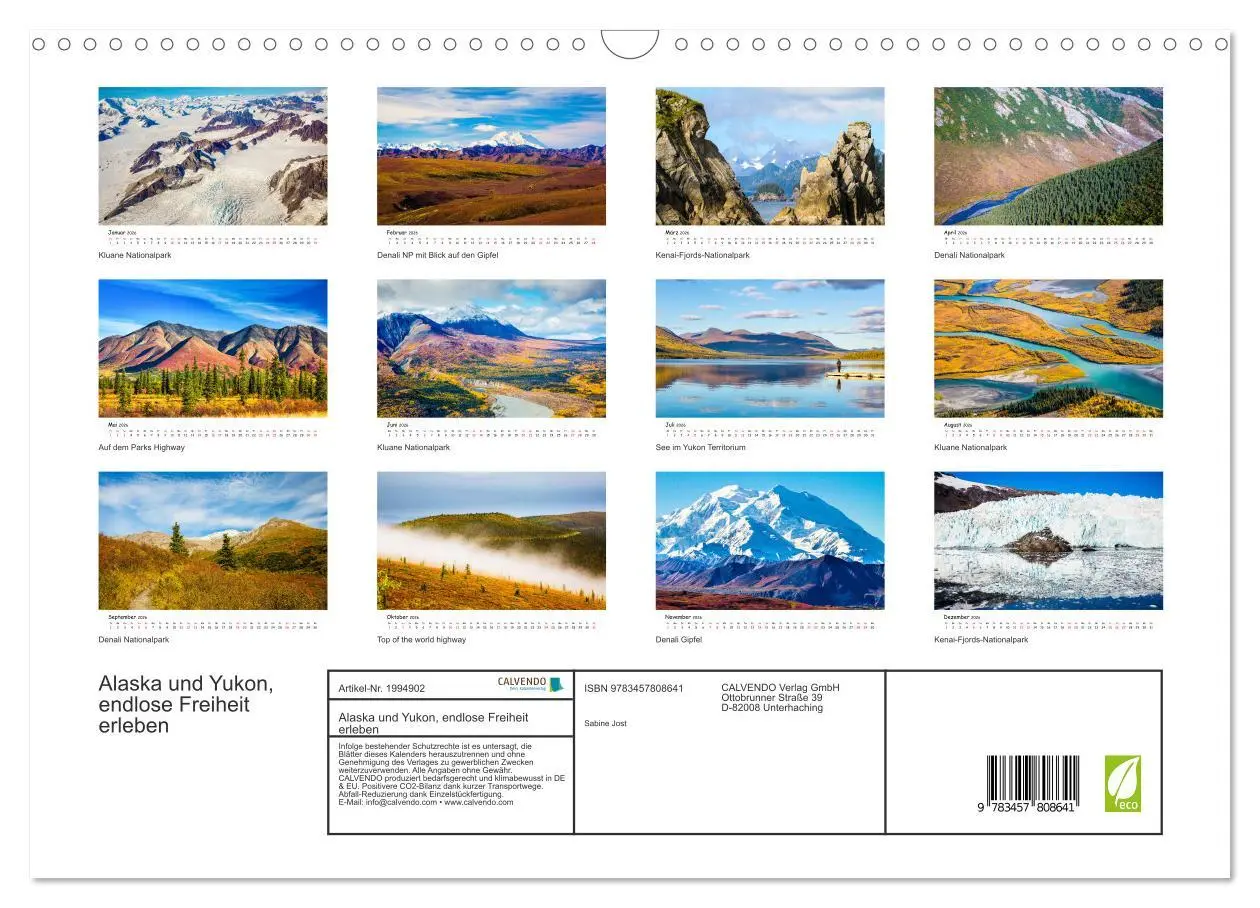 Bild: 9783457808641 | Alaska und Yukon, endlose Freiheit erleben (Wandkalender 2026 DIN...
