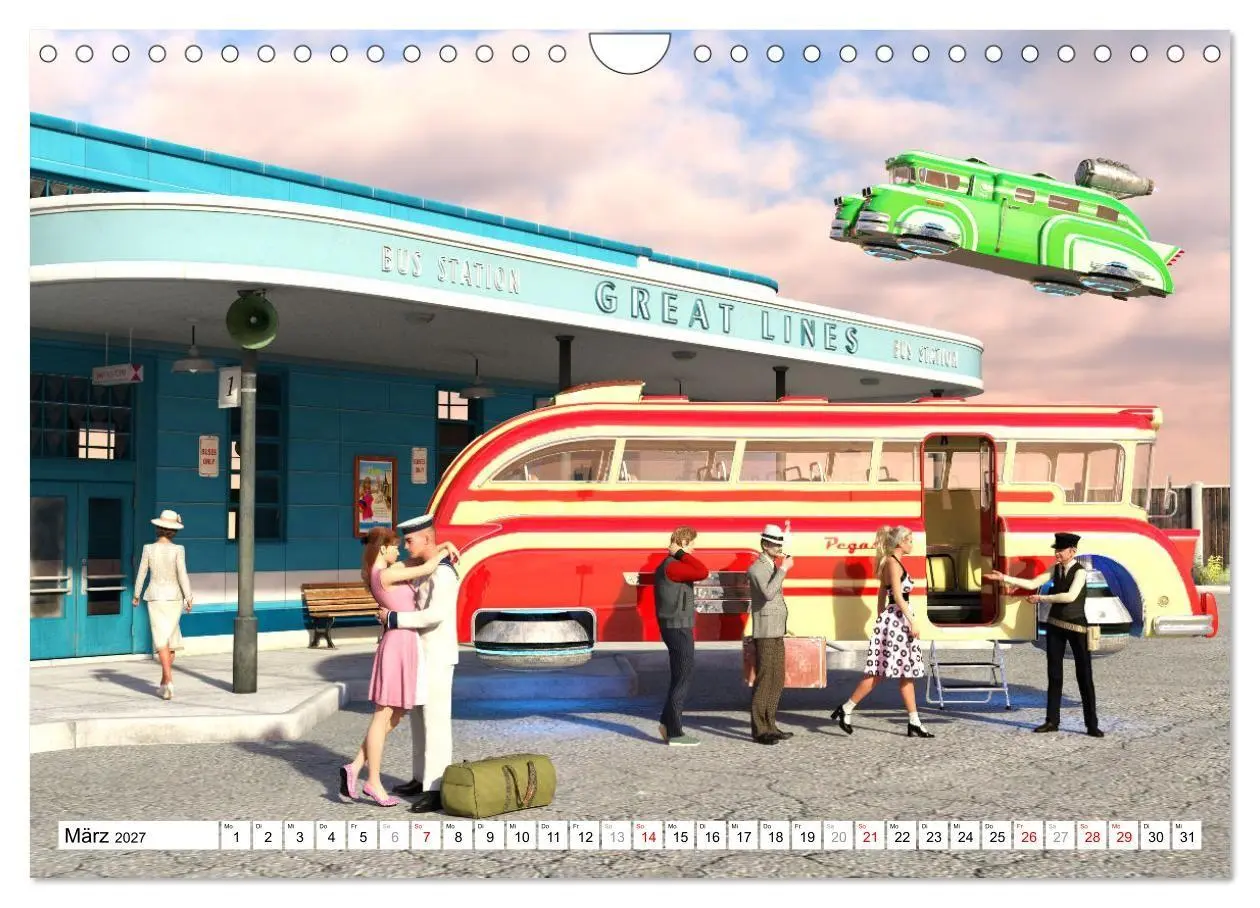 Bild: 9783569228641 | 50s Future - Retro SciFi (Wandkalender 2027 DIN A4 quer), CALVENDO...