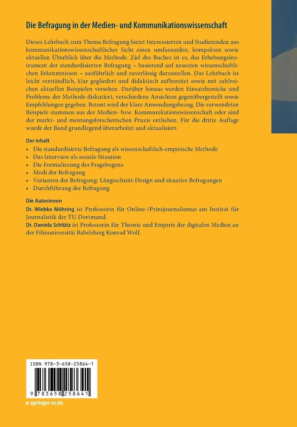 Rückseite: 9783658258641 | Die Befragung in der Medien- und Kommunikationswissenschaft | Buch