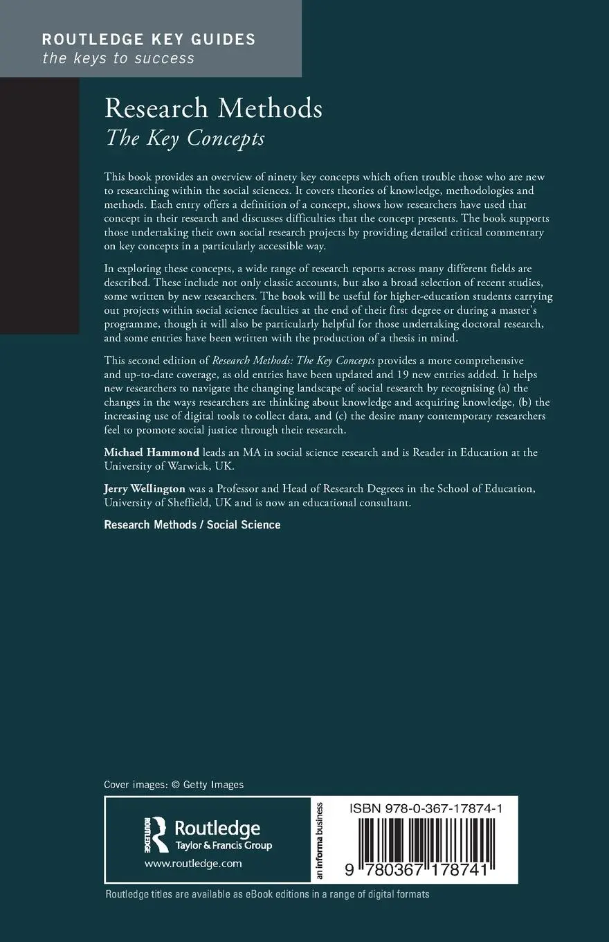 Rückseite: 9780367178741 | Research Methods | The Key Concepts | Michael Hammond (u. a.) | Buch