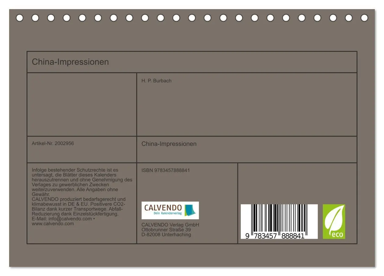 Bild: 9783457888841 | China-Impressionen (Tischkalender 2026 DIN A5 quer), CALVENDO...