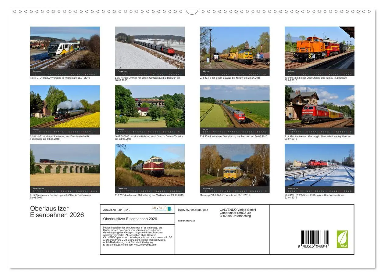 Bild: 9783516048841 | Oberlausitzer Eisenbahnen 2026 (hochwertiger Premium Wandkalender...