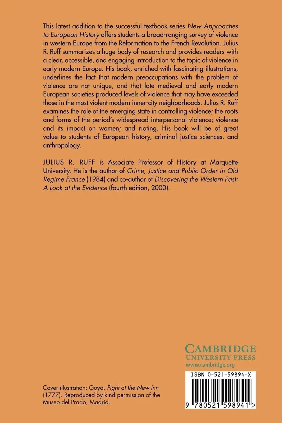 Rückseite: 9780521598941 | Violence in Early Modern Europe 1500 1800 | Julius R. Ruff | Buch