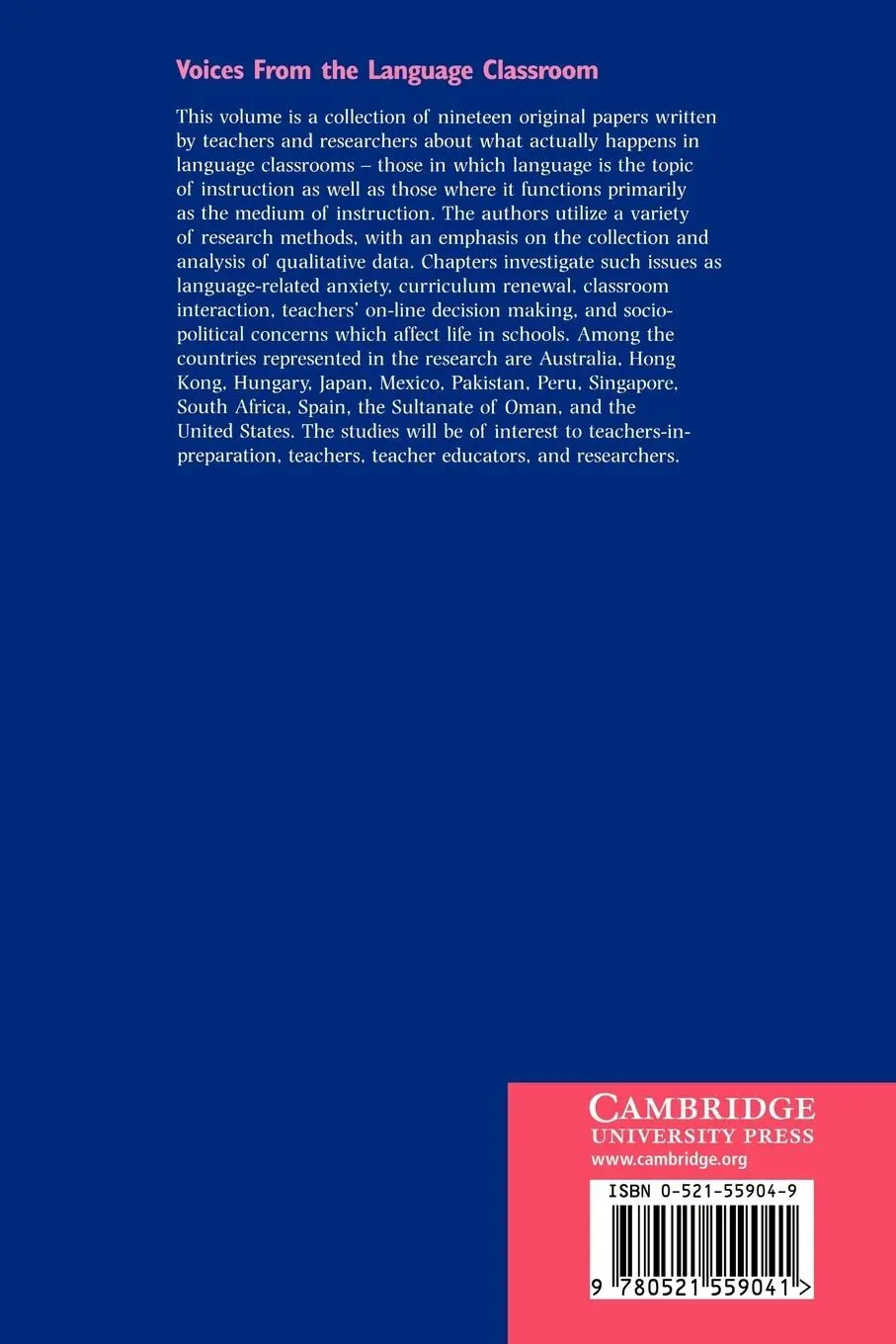 Rückseite: 9780521559041 | Voices from the Language Classroom | Kathleen M. Bailey (u. a.) | Buch