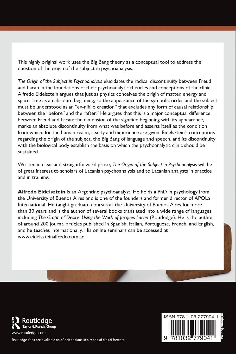Rückseite: 9781032779041 | The Origin of the Subject in Psychoanalysis | Alfredo Eidelsztein