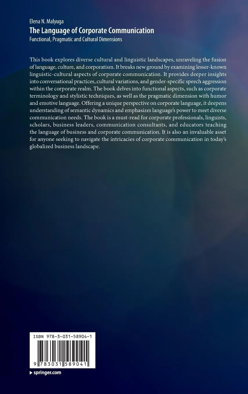 Rückseite: 9783031589041 | The Language of Corporate Communication | Elena N. Malyuga | Buch