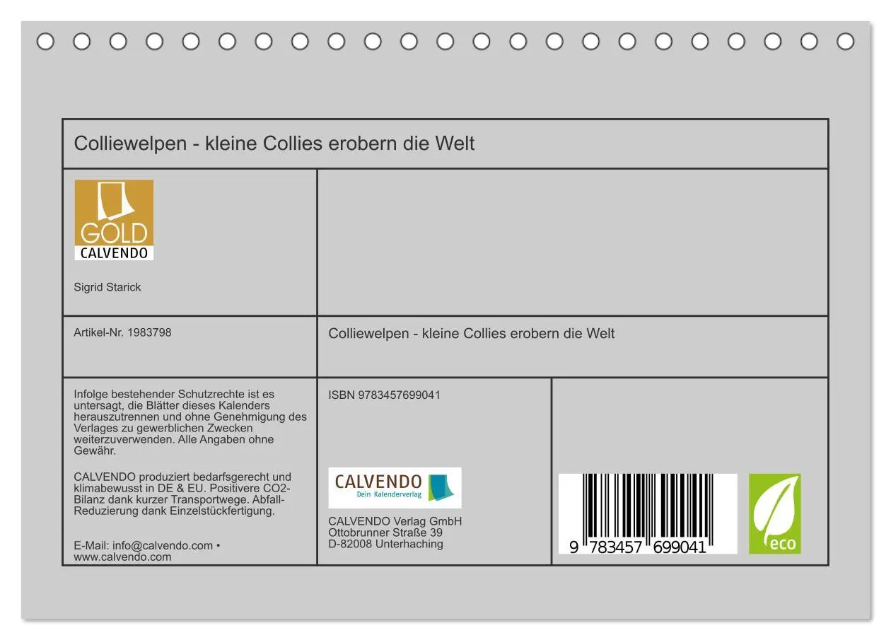 Bild: 9783457699041 | Colliewelpen - kleine Collies erobern die Welt (Tischkalender 2026...