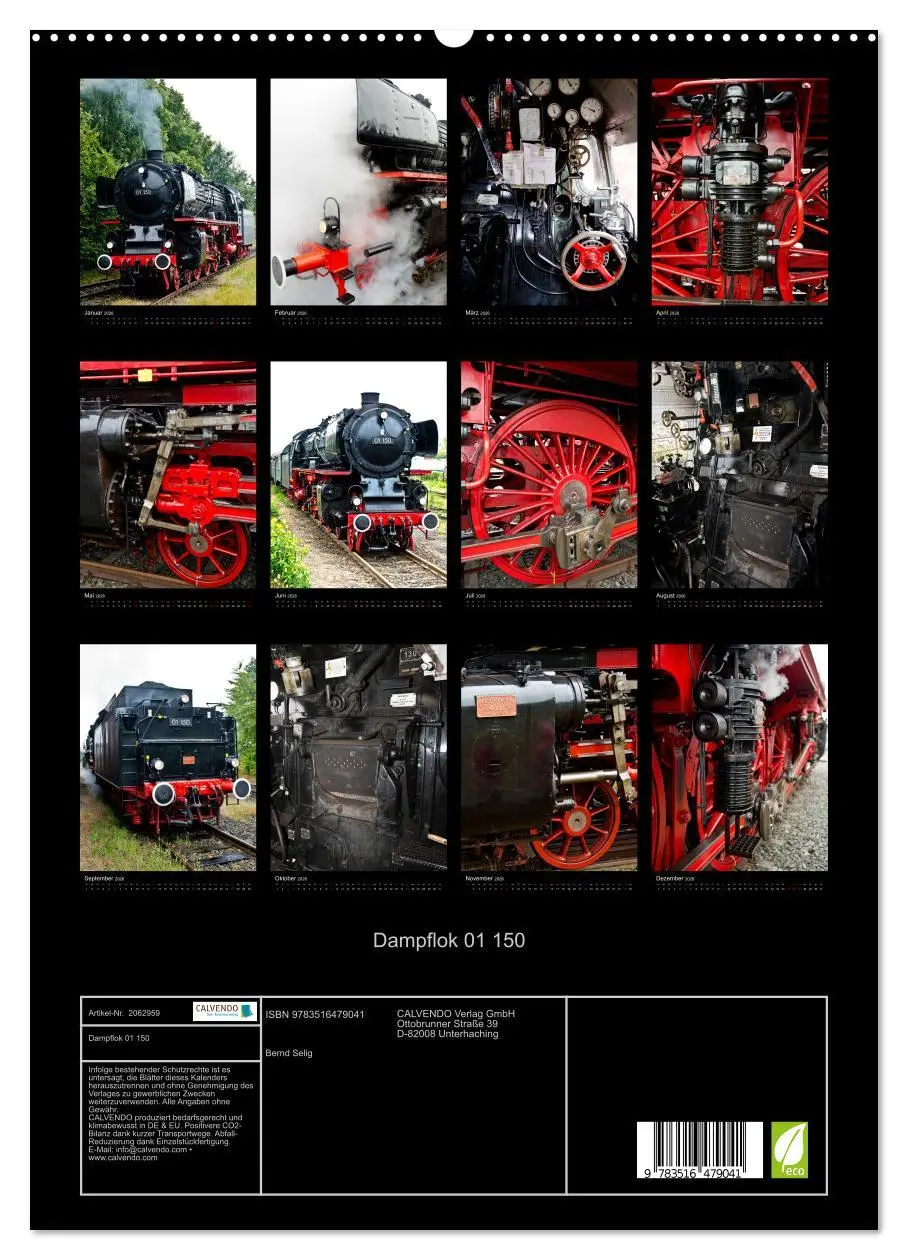 Bild: 9783516479041 | Dampflok 01 150 (hochwertiger Premium Wandkalender 2026 DIN A2...