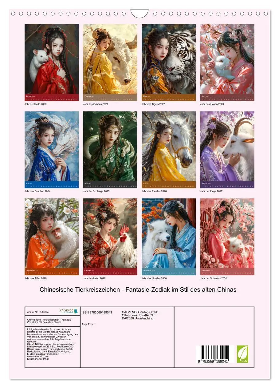 Bild: 9783569189041 | Chinesische Tierkreiszeichen - Fantasie-Zodiak im Stil des alten...