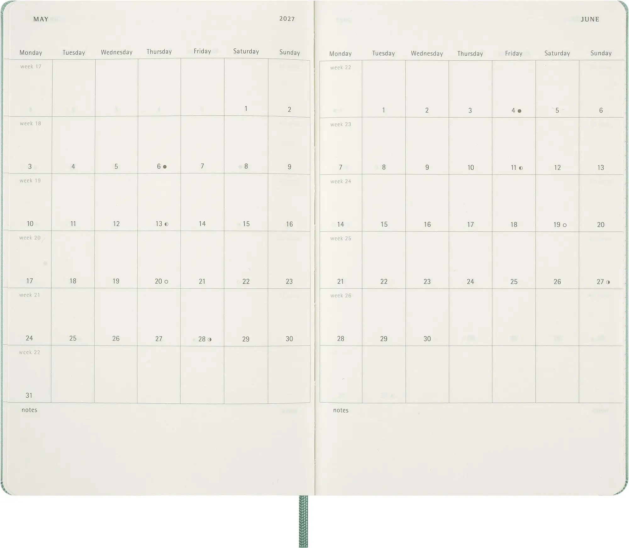 Bild: 8056999279141 | Moleskine 18 Monate Wochen Notizkalender 2026/2027, L/A5, 1 Wo = 1...
