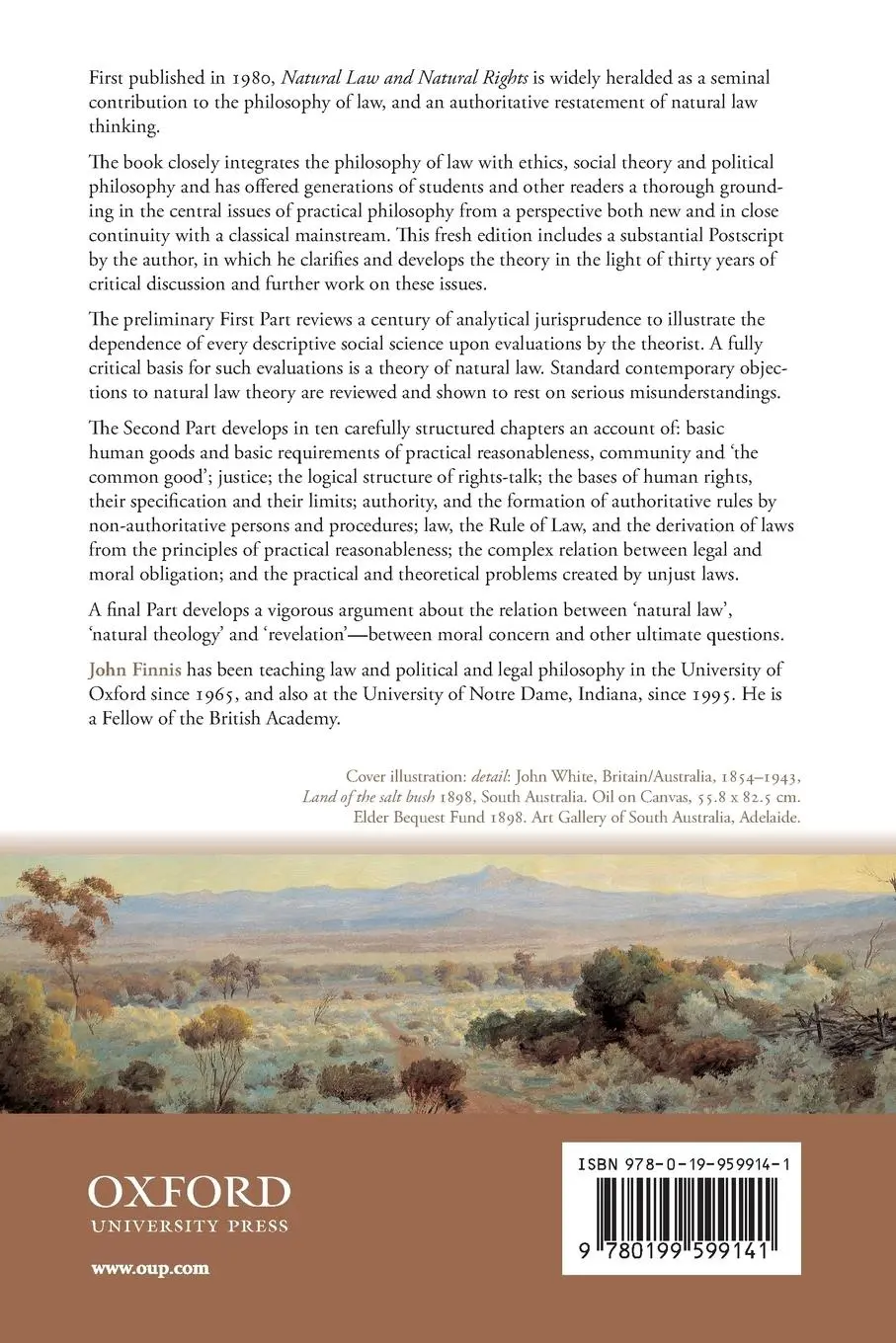 Rückseite: 9780199599141 | Natural Law and Natural Rights | John Finnis | Taschenbuch | Englisch