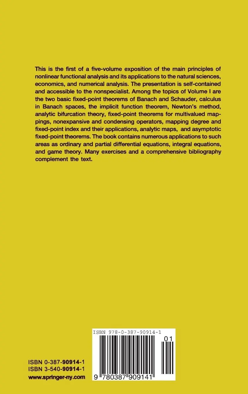 Rückseite: 9780387909141 | Nonlinear Functional Analysis and its Applications | Eberhard Zeidler