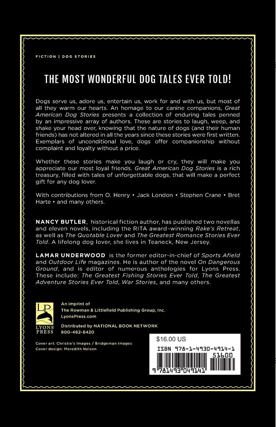Rückseite: 9781493049141 | Great American Dog Stories | Lyons Press Classic | Butler (u. a.)