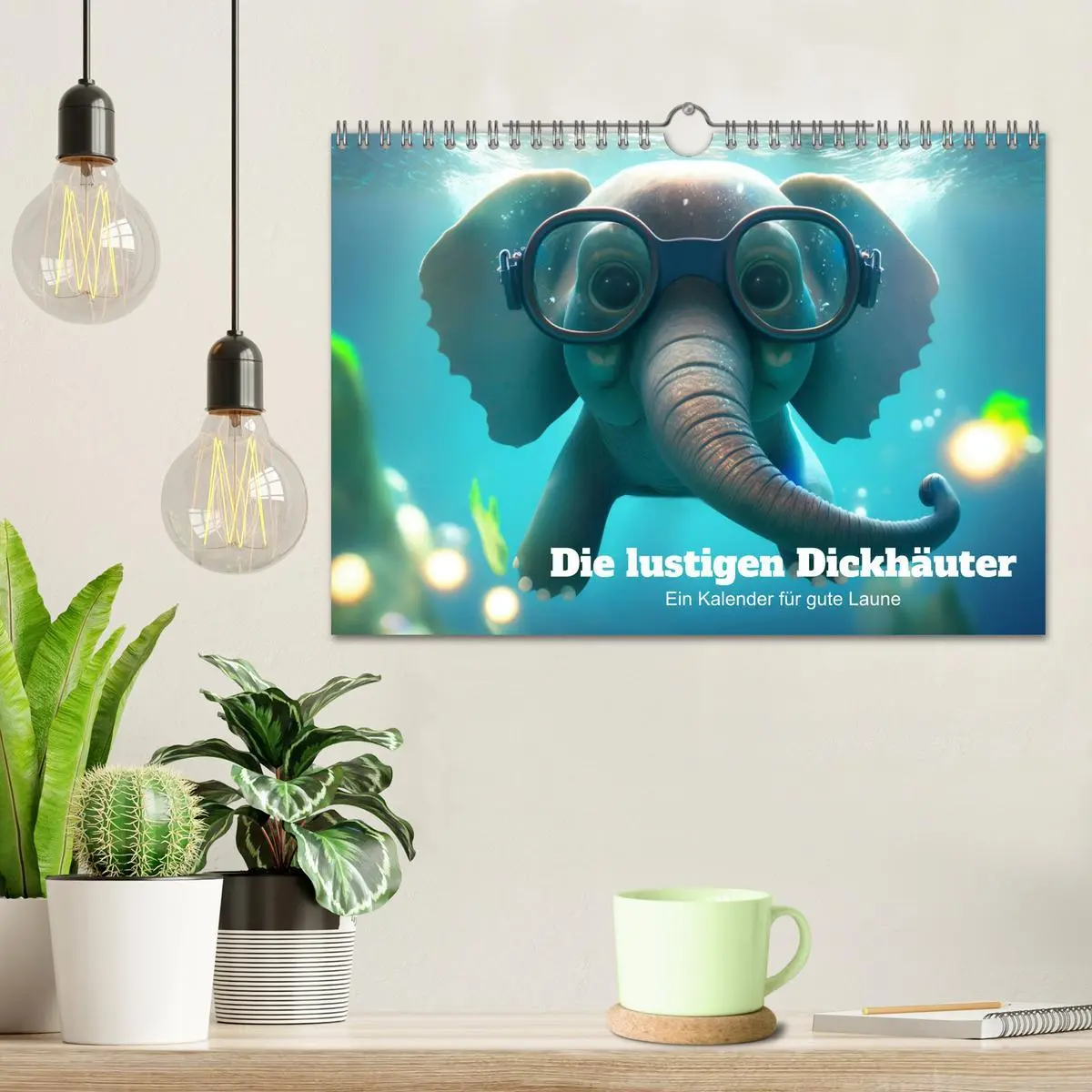Bild: 9783457379141 | Die lustigen Dickhäuter. Ein Kalender für gute Laune (Wandkalender...